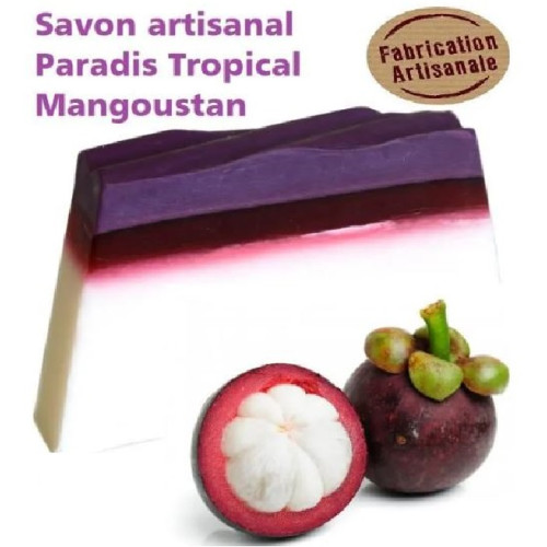Savon Artisanal Paradis tropical mangoustan, 100% Naturel.