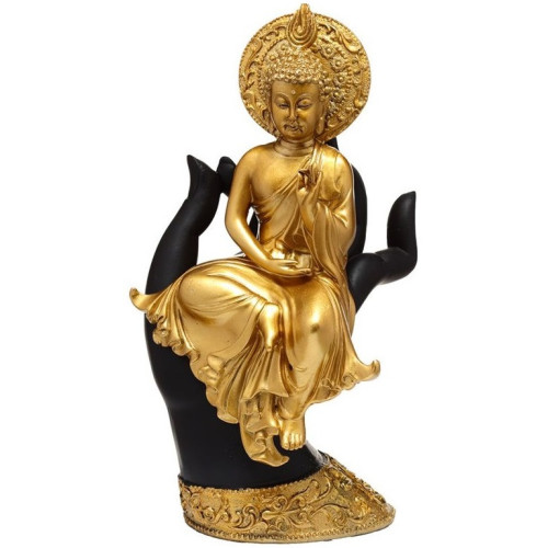 Figurine Bouddha Thailandais Doré sur Main.