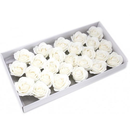 Fleur de savon artisanal Rose Blanc (à l'unité)